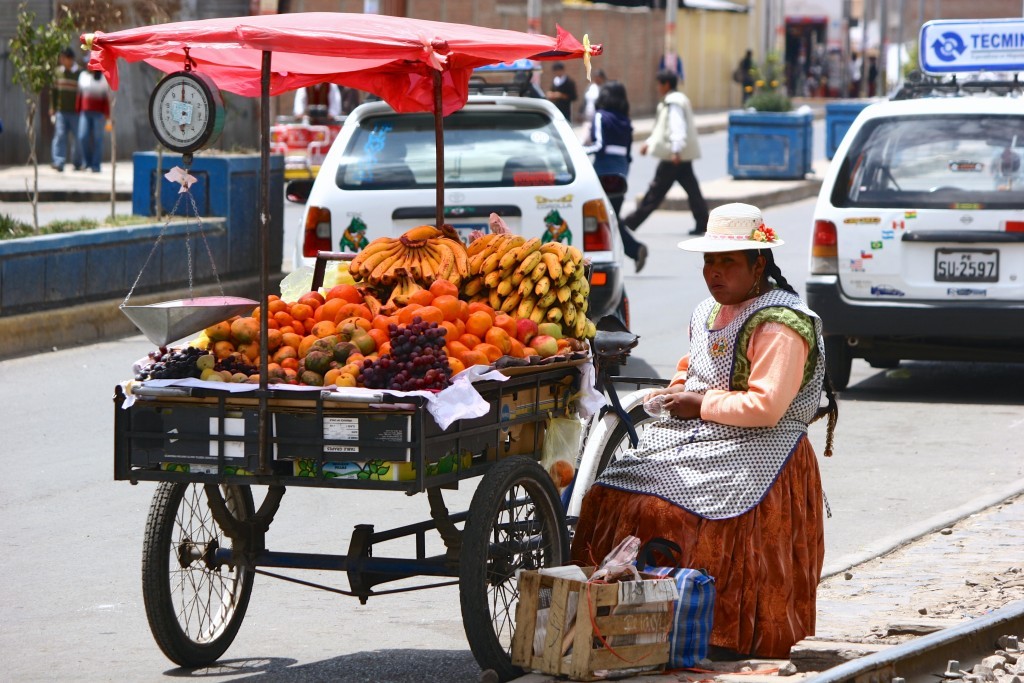 Mobiler Obststand in Puno