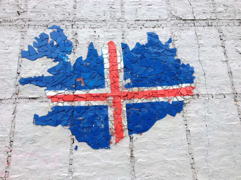Island - Graffiti der Nationalflagge