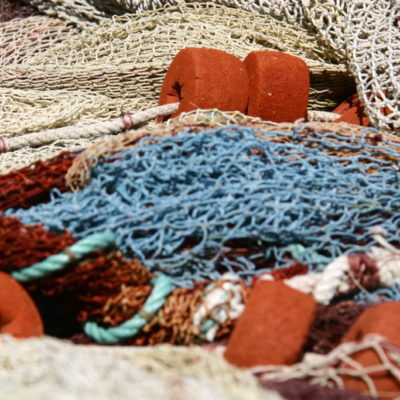 Bunte Fischernetze in Puerto de la Cruz : Teneriffa