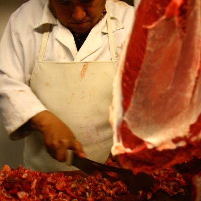 Mercado Mariscal Ramón Castilla - Metzger Fleischer auf dem Mercado Central de Lima