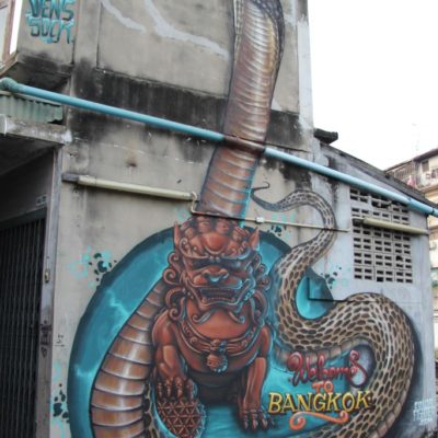 Schlangen-Graffiti am Khlong Maha Nak