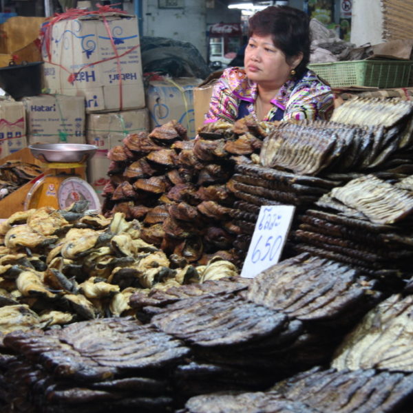 Warorot Market - Guard Luang: Stand mit getrockneten Fischen