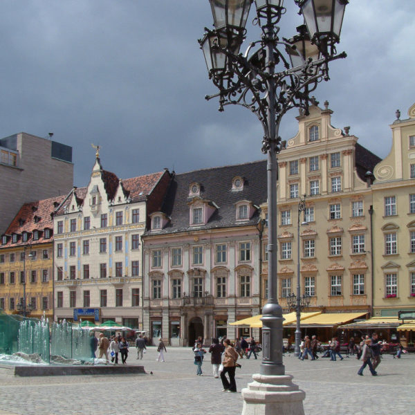 Rynek - Die Westseite des Großen Rings in Breslau