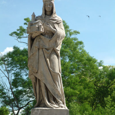 Statue der Heiligen Hedwig an der Brücke zur Dominsel